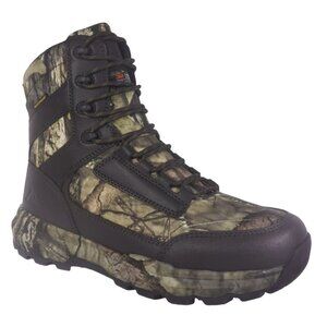 New Men's Ozark Trail 8" Waterproof Leather Hunting Boots Mossy Oak Camo